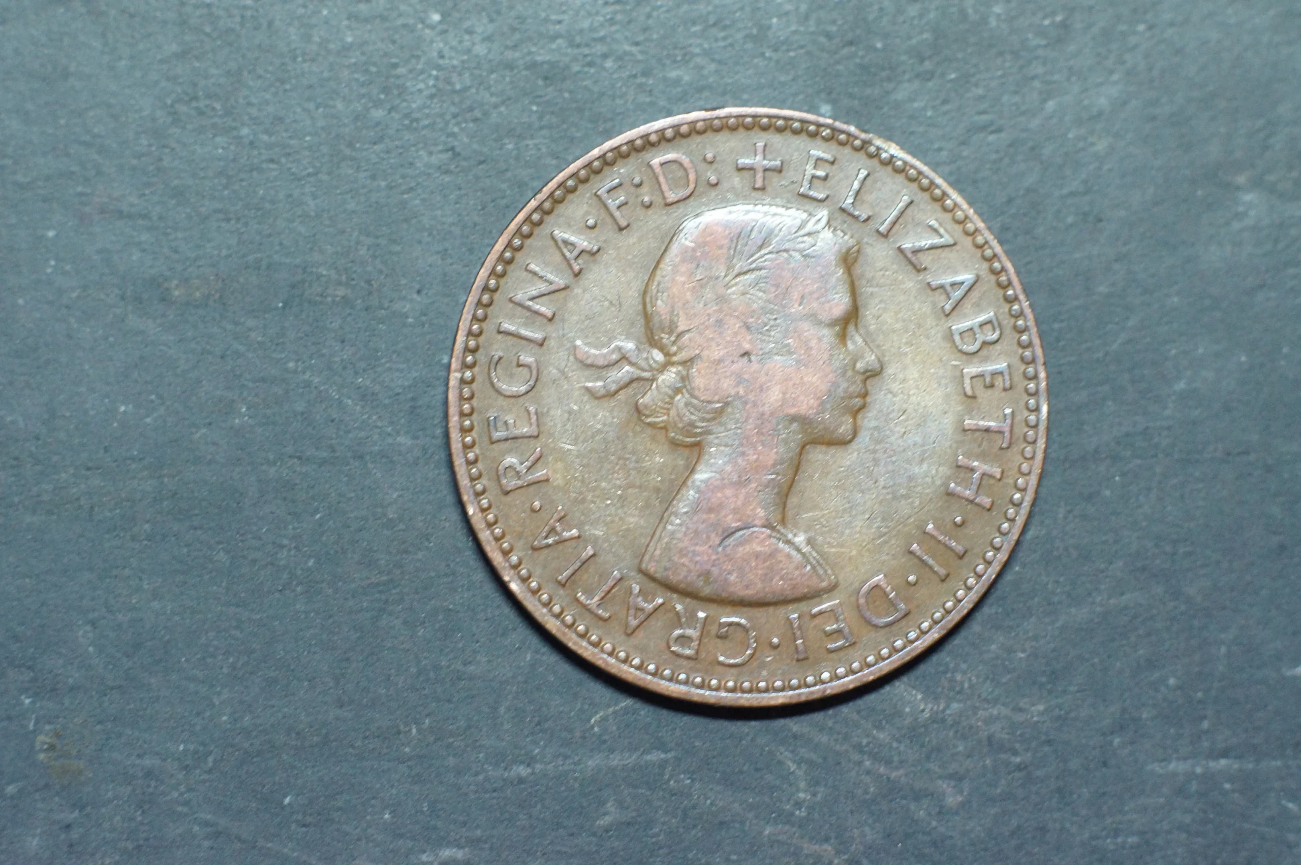 1957 Half Penny Coin UK Elizabeth II