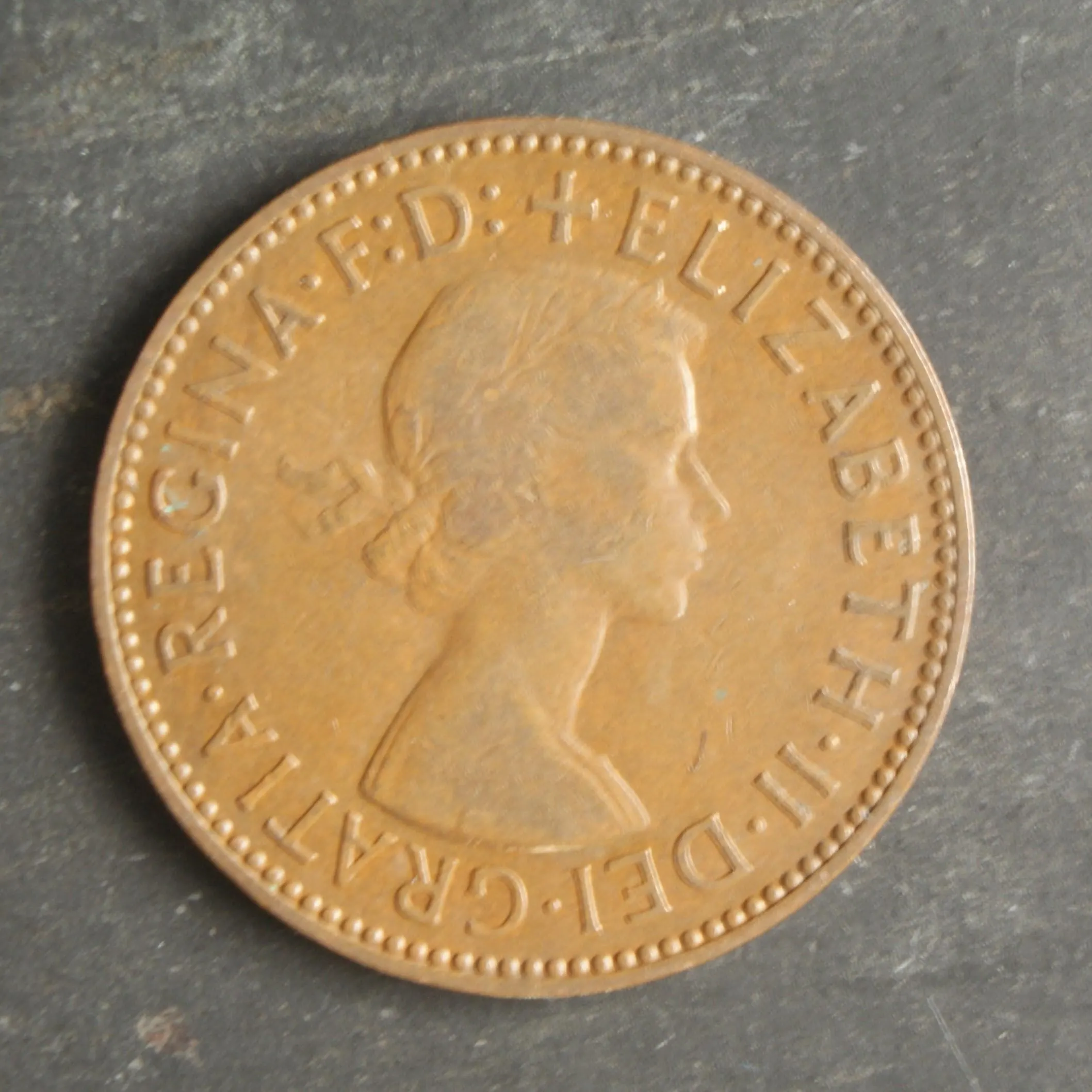 1956 Half Penny Coin UK Elizabeth II