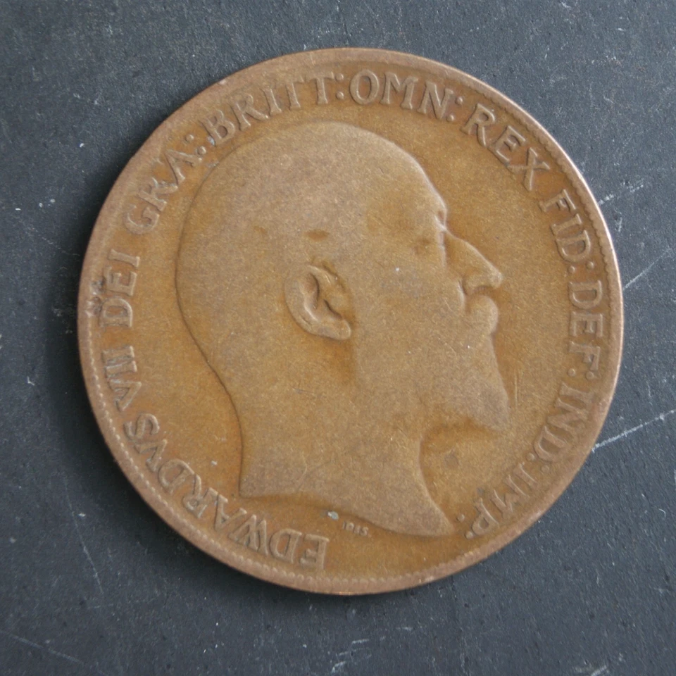 1908 Penny Coin UK Edward VII KM# 794