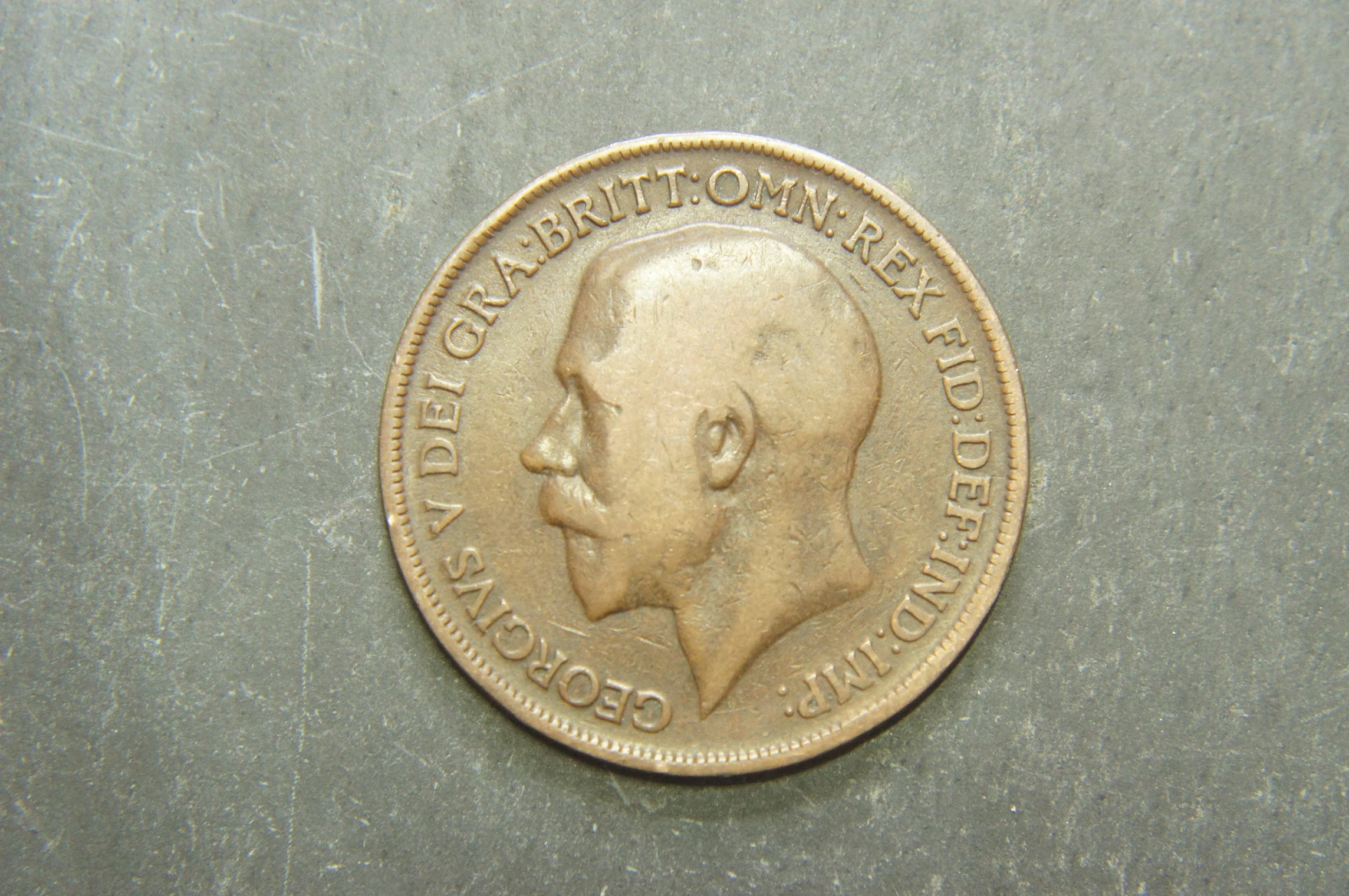 1918 1 Penny Coin U.K. King George V