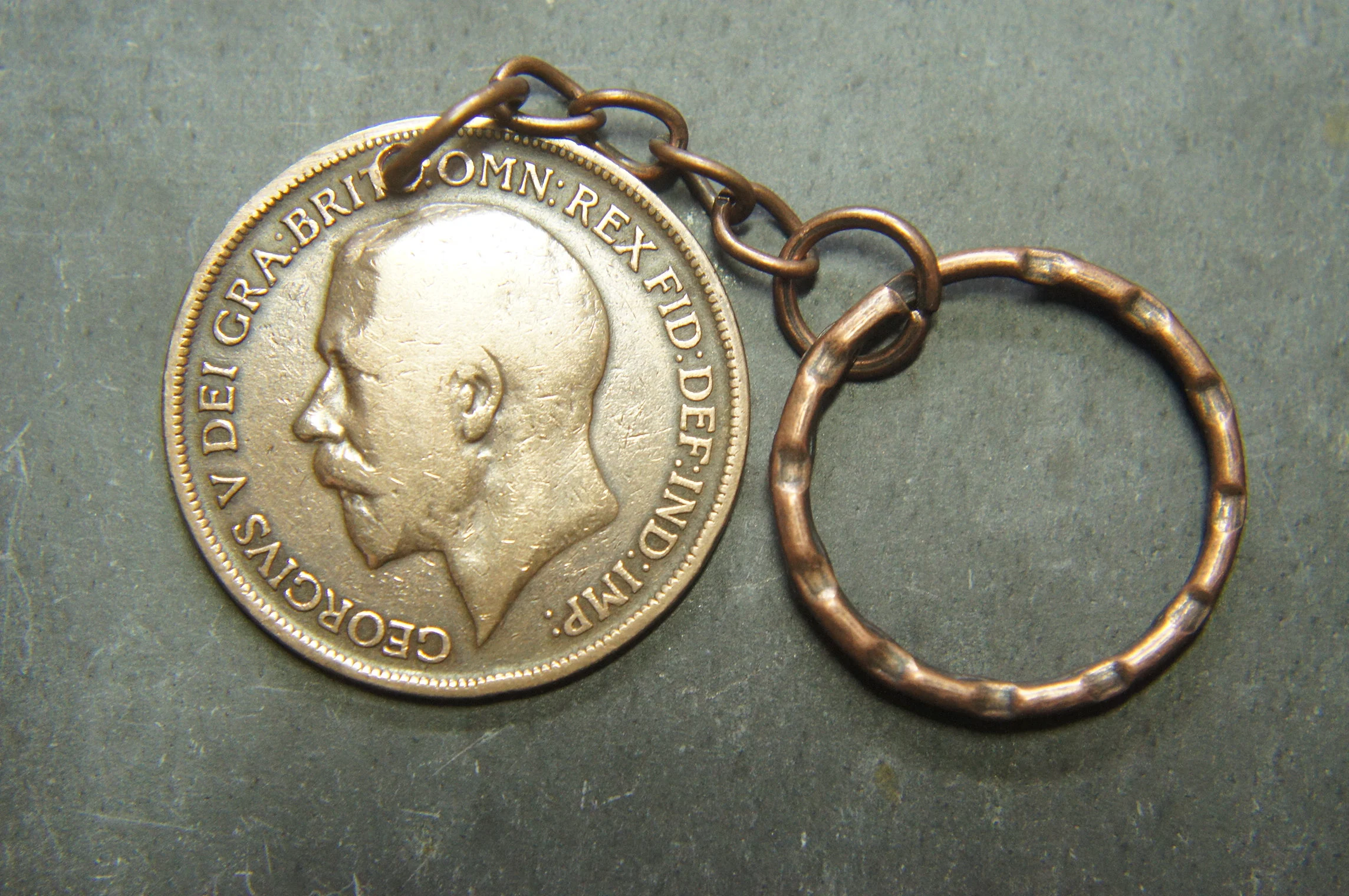 1917 Penny Keychain Coin Keyring