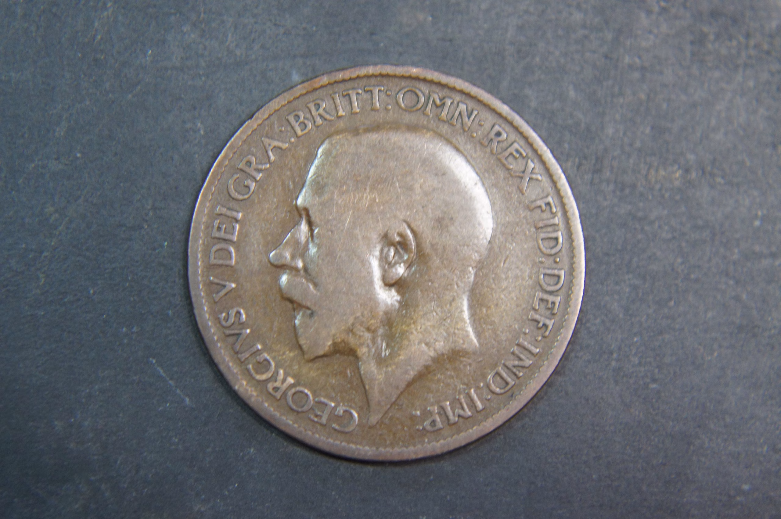 1922 Great Britain Half Penny Coin, King George V