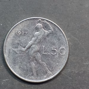 1977 50 Lire Coin Italy
