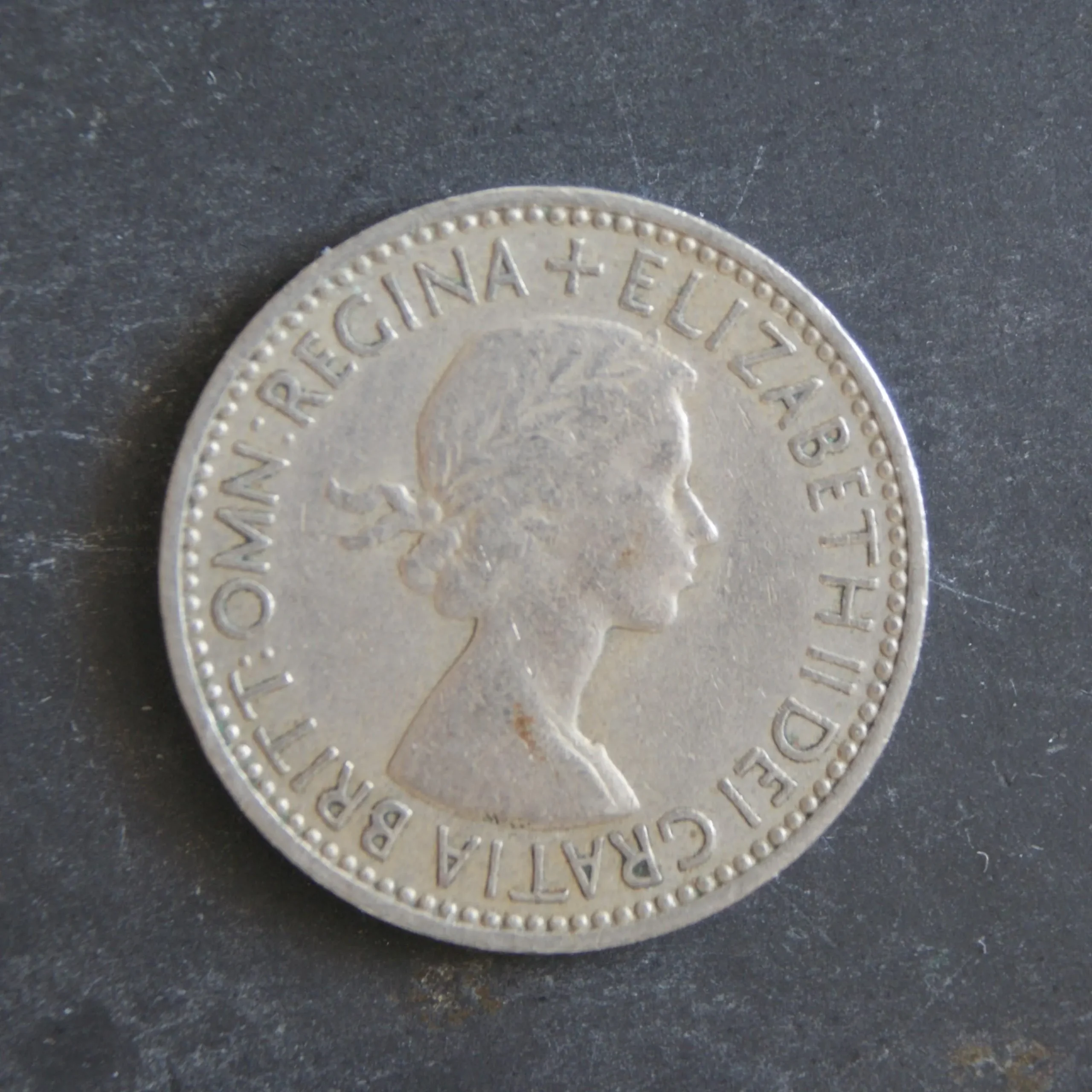 1953 English Shilling Coin U.K. Queen Elizabeth II