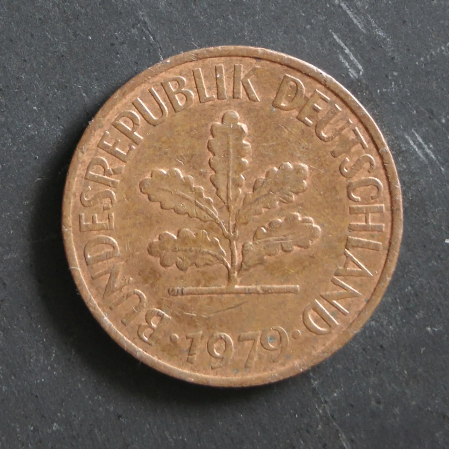 1979J 2 Pfennig Coin Hamburg Mintmark Germany