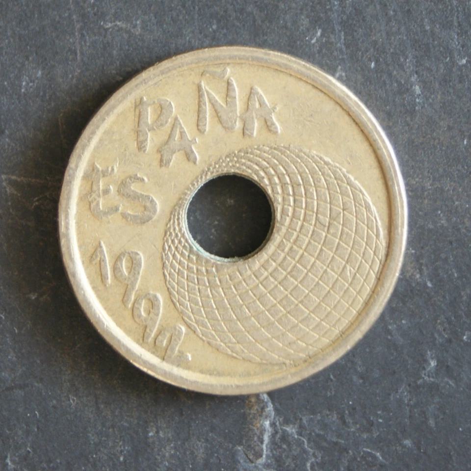 1992 25 Pesetas Coin (Torre del Oro – Series: Seville Expo ’92) Spain
