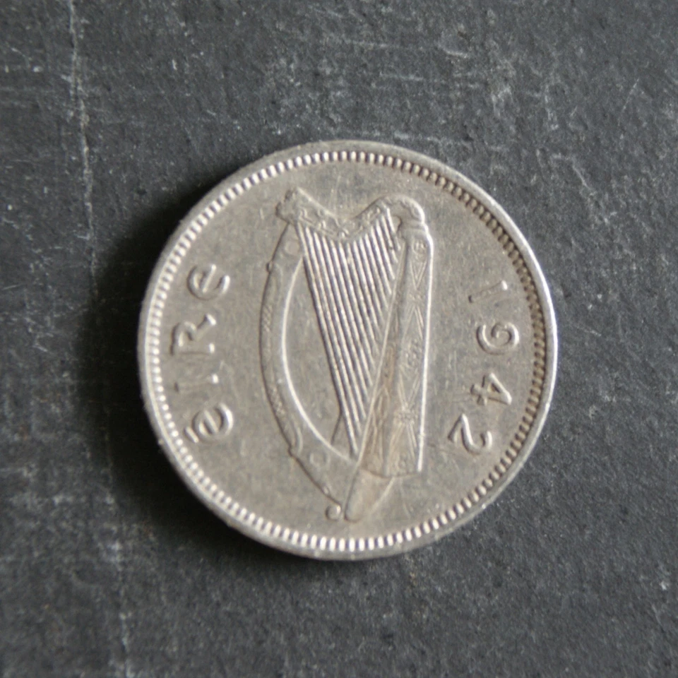 1942 3d Irish ½ Reul 3 Pingine Coin