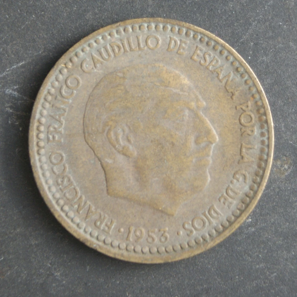 1953 1 Peseta Coin (61 on Star) Spain