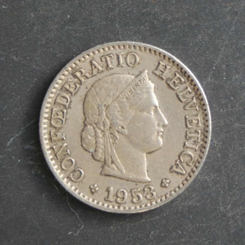 1953 5 Rappen Coin Switzerland