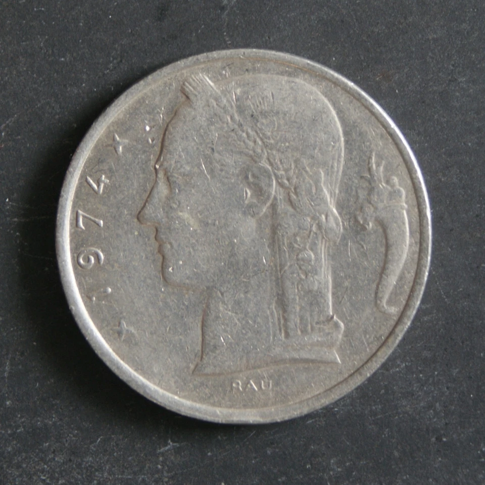1974 5 Belgian Francs Coin (French Text) Belgium