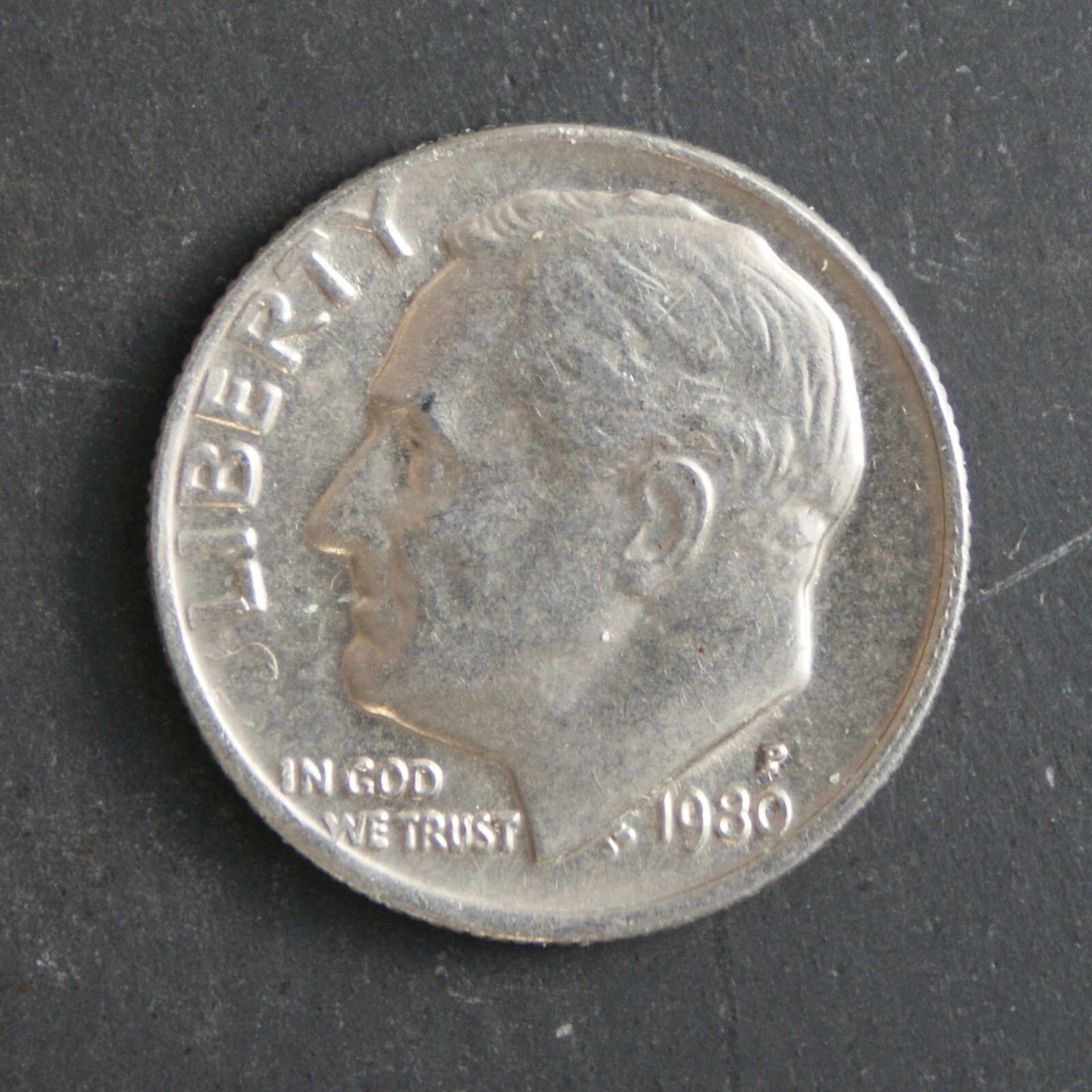 1980 Dime Coin (Philadelphia Mintmark) USA