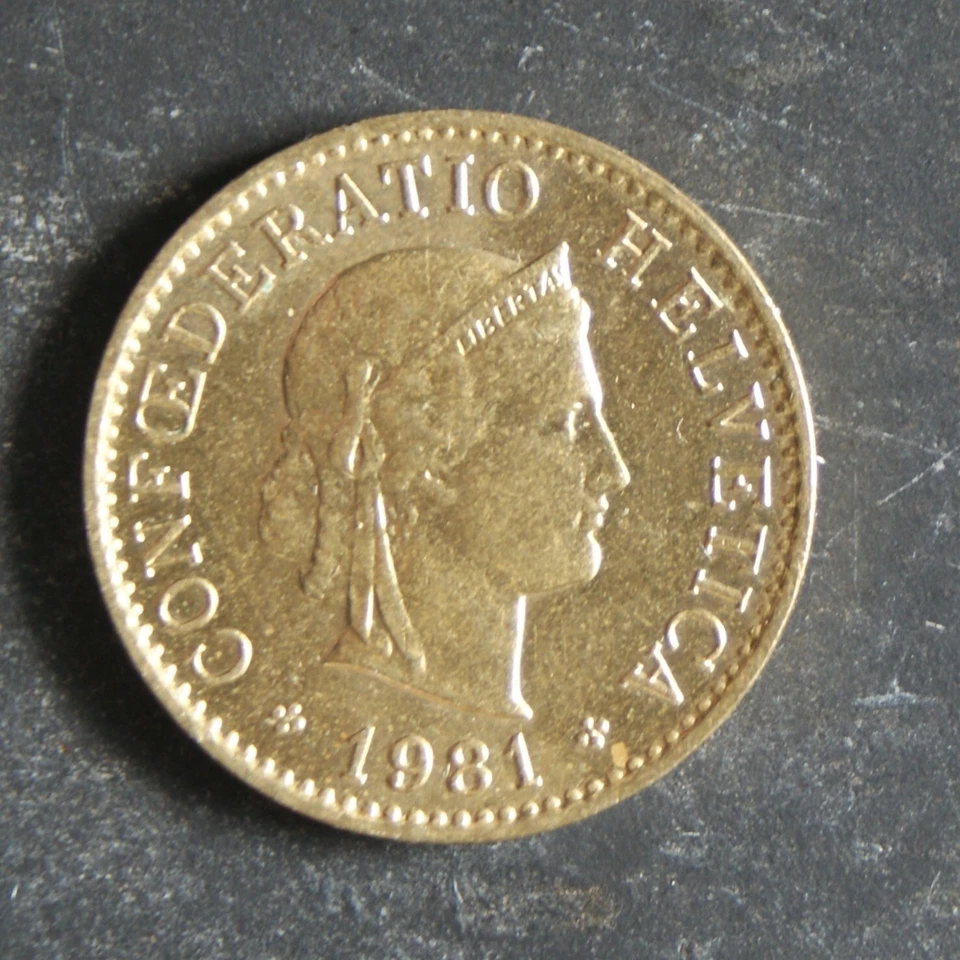 1981 5 Rappen Coin Switzerland