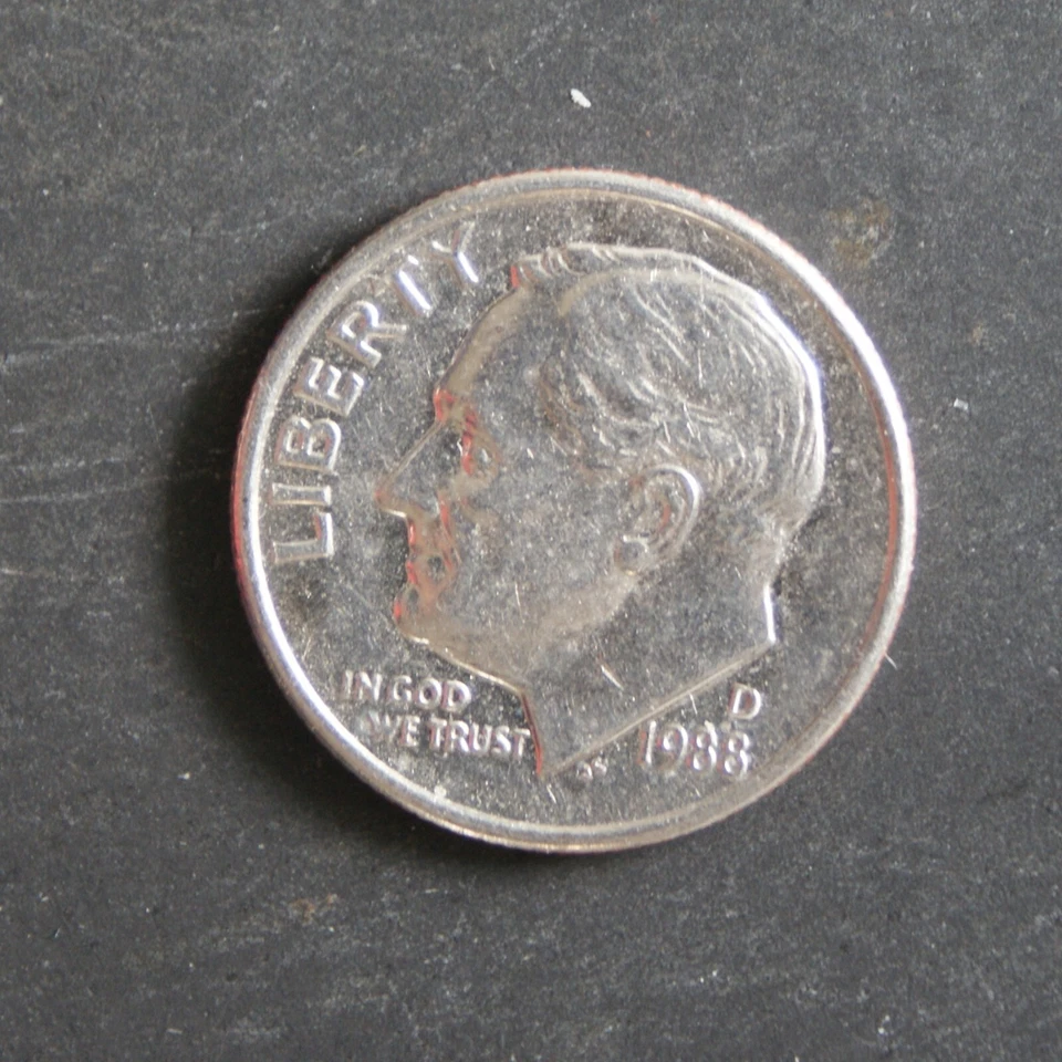 1988 Dime Coin (Denver Mintmark) USA