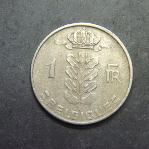 1962 1 Franc Coin Belgium Baudouin I French Text